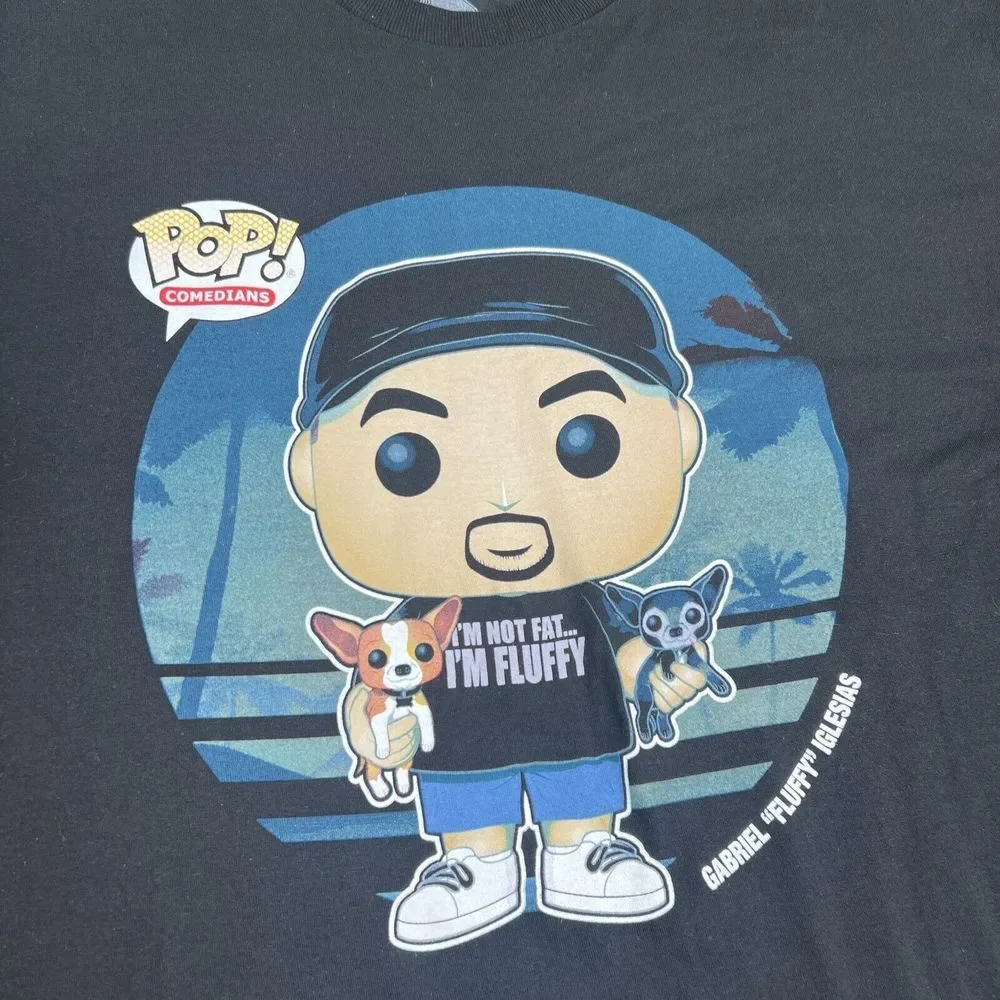 Gabriel Iglesias I'm Not Fat I'm Fluffy Funko Pop Graphic‎ Black T-Shirt Size Lg